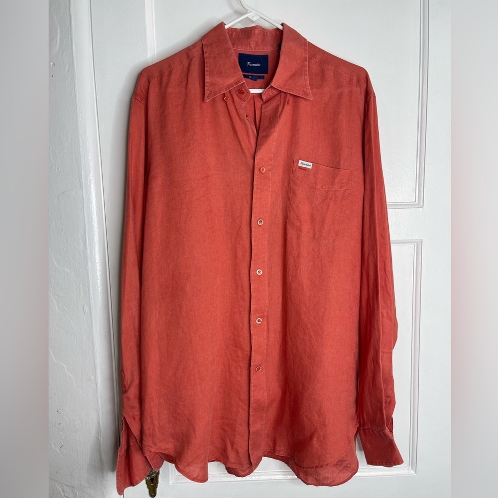 Faconnable men’s linen button down shirt